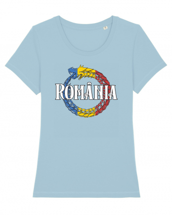 cu iz românesc: România - dragon tricolor Sky Blue