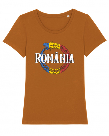 cu iz românesc: România - dragon tricolor Roasted Orange