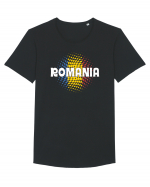 cu iz românesc: România - fundal tricolor #1 Tricou mânecă scurtă guler larg Bărbat Skater