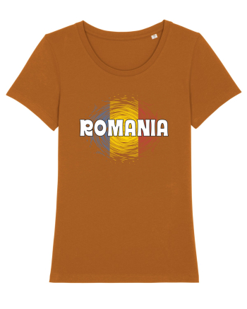cu iz românesc: România - fundal tricolor #2 Roasted Orange