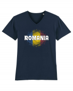 cu iz românesc: România - fundal tricolor #2 Tricou mânecă scurtă guler V Bărbat Presenter