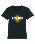 cu iz românesc: România - fundal tricolor #3 Tricou mânecă scurtă guler V Bărbat Presenter