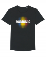 cu iz românesc: România - fundal tricolor #3 Tricou mânecă scurtă guler larg Bărbat Skater