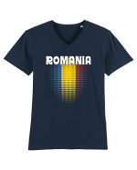cu iz românesc: România - fundal tricolor #4 Tricou mânecă scurtă guler V Bărbat Presenter