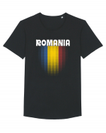 cu iz românesc: România - fundal tricolor #4 Tricou mânecă scurtă guler larg Bărbat Skater