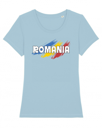 cu iz românesc: România - fundal tricolor #5 Sky Blue