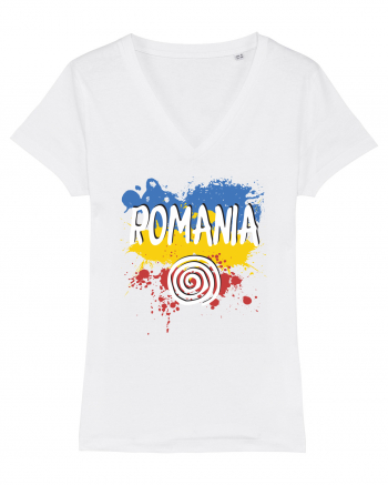 cu iz românesc: România - fundal tricolor #6 White