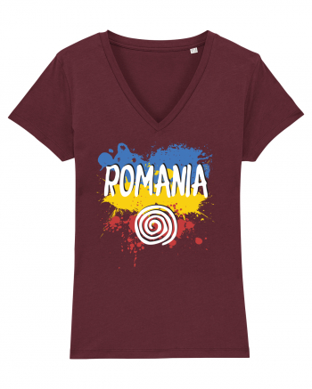 cu iz românesc: România - fundal tricolor #6 Burgundy