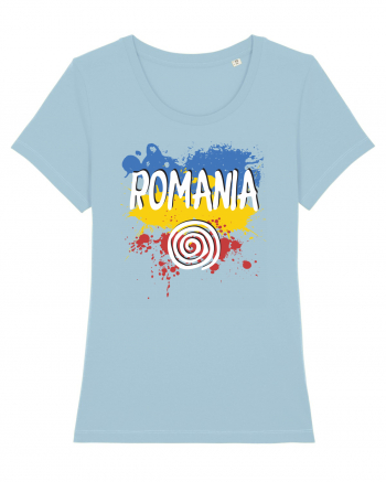 cu iz românesc: România - fundal tricolor #6 Sky Blue