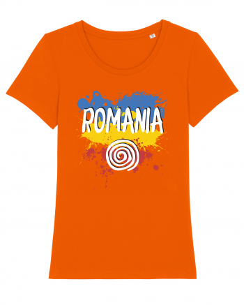 cu iz românesc: România - fundal tricolor #6 Bright Orange