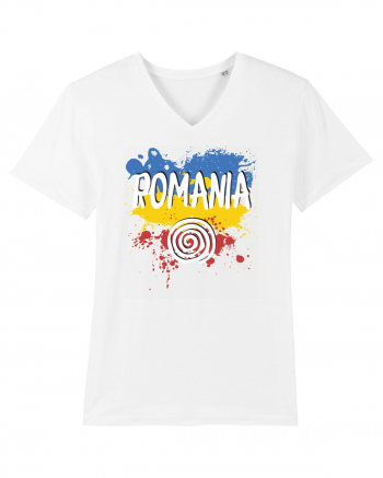 cu iz românesc: România - fundal tricolor #6 White