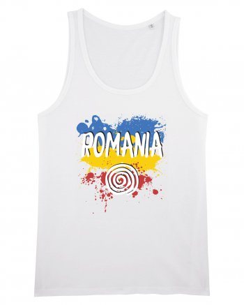 cu iz românesc: România - fundal tricolor #6 White