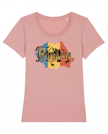 cu iz românesc: România - hartă decorată Canyon Pink
