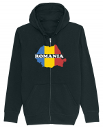 cu iz românesc: România - hartă tricoloră Hanorac cu fermoar Unisex Connector