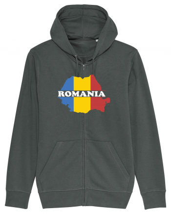 cu iz românesc: România - hartă tricoloră Anthracite