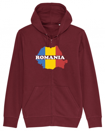 cu iz românesc: România - hartă tricoloră Burgundy