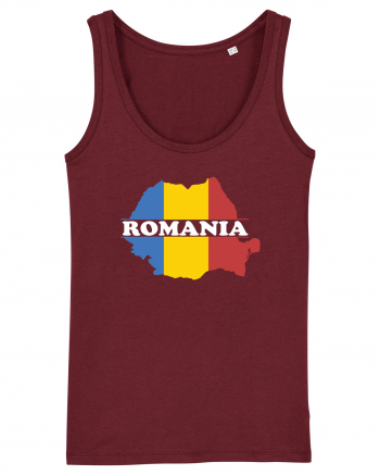 cu iz românesc: România - hartă tricoloră Burgundy