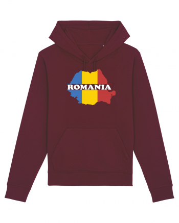 cu iz românesc: România - hartă tricoloră Burgundy