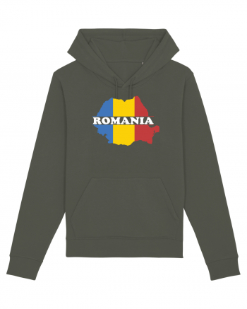 cu iz românesc: România - hartă tricoloră Khaki