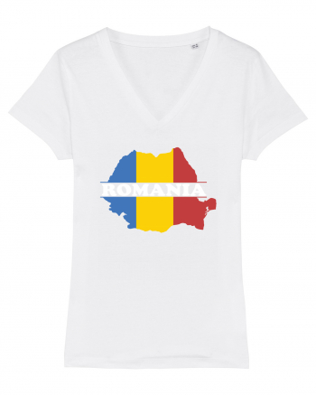 cu iz românesc: România - hartă tricoloră White