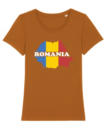 cu iz românesc: România - hartă tricoloră Roasted Orange