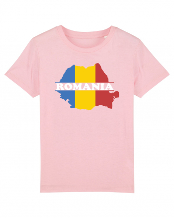 cu iz românesc: România - hartă tricoloră Cotton Pink