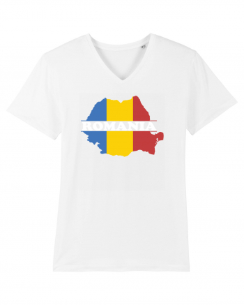 cu iz românesc: România - hartă tricoloră White