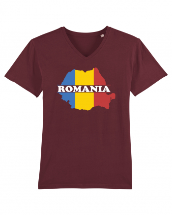 cu iz românesc: România - hartă tricoloră Burgundy