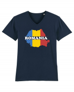 cu iz românesc: România - hartă tricoloră Tricou mânecă scurtă guler V Bărbat Presenter
