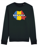 cu iz românesc: România - hartă tricoloră Bluză mânecă lungă Unisex Rise