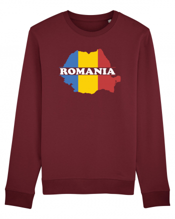 cu iz românesc: România - hartă tricoloră Burgundy