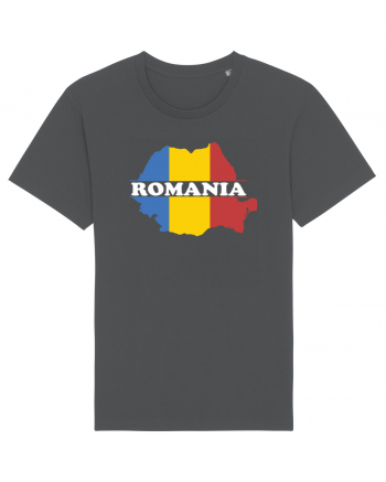 cu iz românesc: România - hartă tricoloră Anthracite