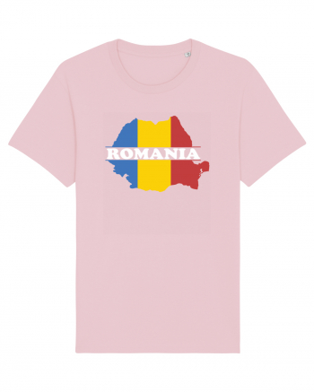 cu iz românesc: România - hartă tricoloră Cotton Pink