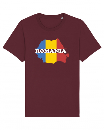 cu iz românesc: România - hartă tricoloră Burgundy