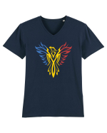 cu iz românesc: România - Phoenix tricolor Tricou mânecă scurtă guler V Bărbat Presenter