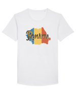 cu iz românesc: România - text decorativ Tricou mânecă scurtă guler larg Bărbat Skater