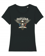 cu iz românesc: Romania united forever Tricou mânecă scurtă guler larg fitted Damă Expresser