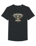 cu iz românesc: Romania united forever Tricou mânecă scurtă guler larg Bărbat Skater