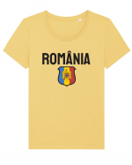 cu iz românesc: Suporter România Tricou mânecă scurtă guler larg fitted Damă Expresser