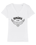 cu iz românesc: Vulturul românesc Tricou mânecă scurtă guler V Damă Evoker