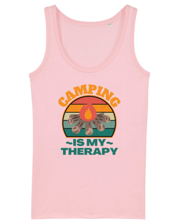 Camping Is My Therapy Cotton Pink