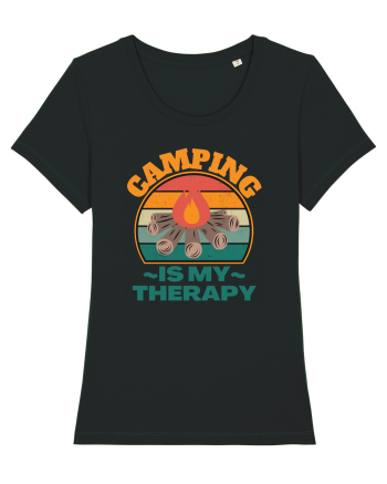 Camping Is My Therapy Black