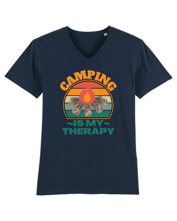 Camping Is My Therapy French Navy