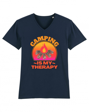 Camping Is My Therapy French Navy