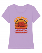 Camping Is My Therapy Tricou mânecă scurtă guler larg fitted Damă Expresser
