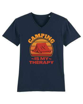 Camping Is My Therapy French Navy