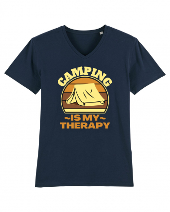Camping Is My Therapy French Navy