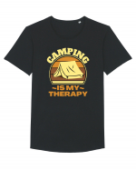 Camping Is My Therapy Tricou mânecă scurtă guler larg Bărbat Skater