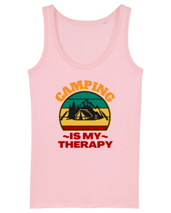 Camping Is My Therapy Cotton Pink