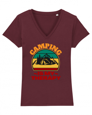 Camping Is My Therapy Burgundy